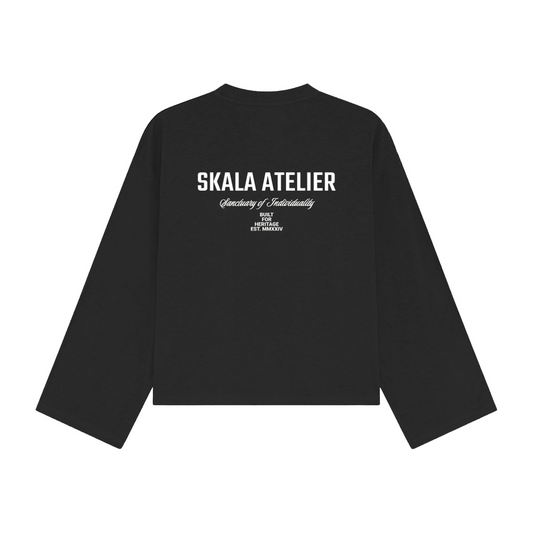 Atelier Long-Sleeve Cropped shirt 305 GSM – Black