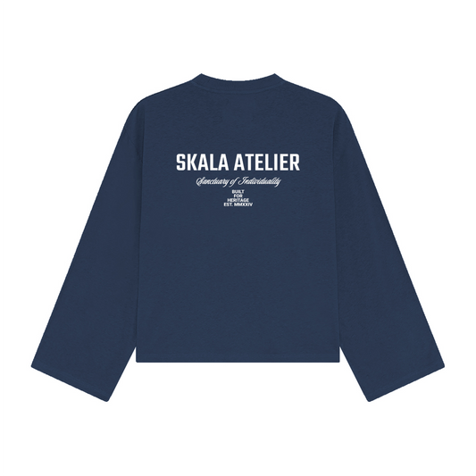 Atelier Long-Sleeve Cropped shirt 305 GSM - Midnight Navy