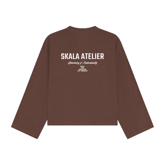 Atelier Long-Sleeve Cropped shirt 305 GSM - Chestnut Brown