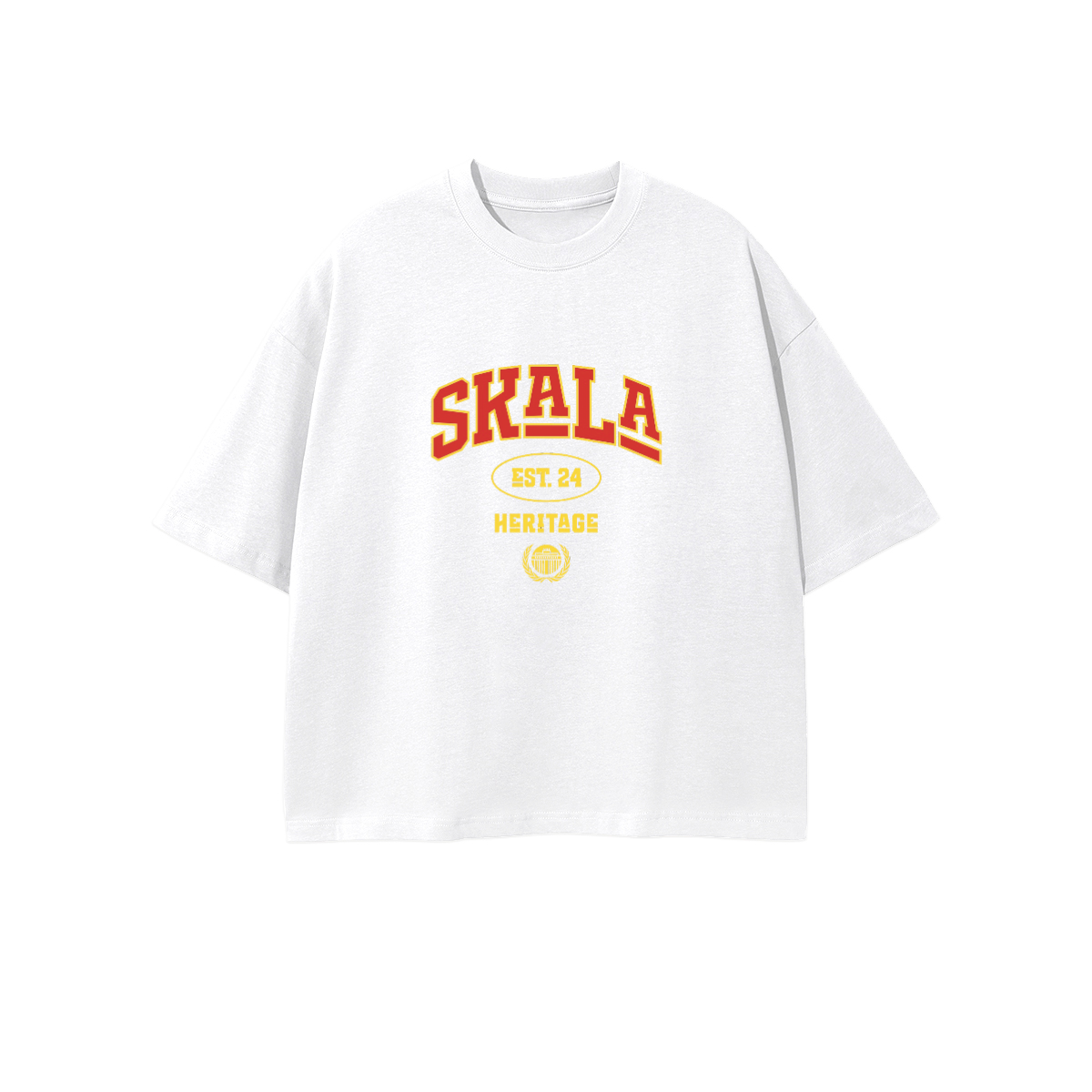 White Varsity Crop T-Shirt — Front
