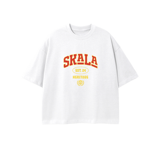 White Varsity Crop T-Shirt — Front