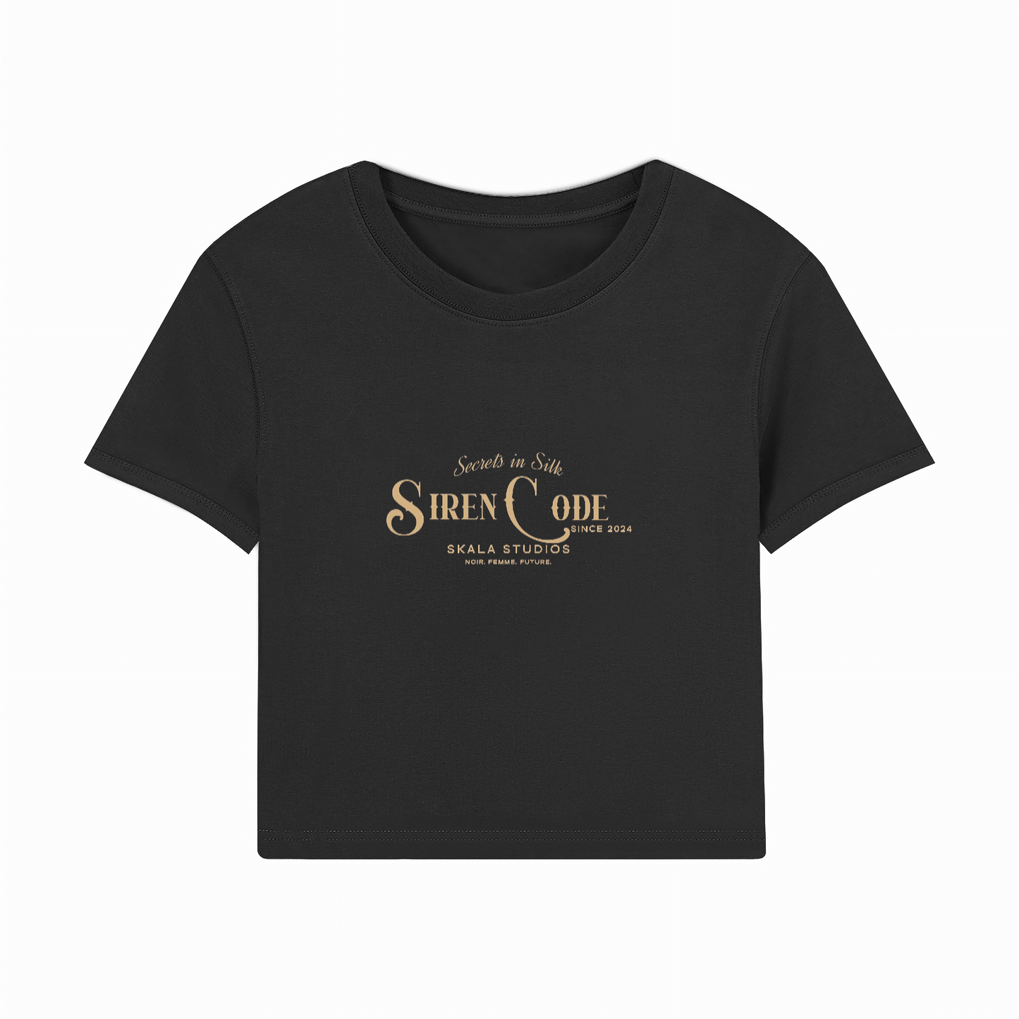 Siren Code Crop T-shirt - white/black