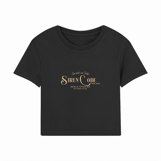 Siren Code Crop T-shirt - white/black