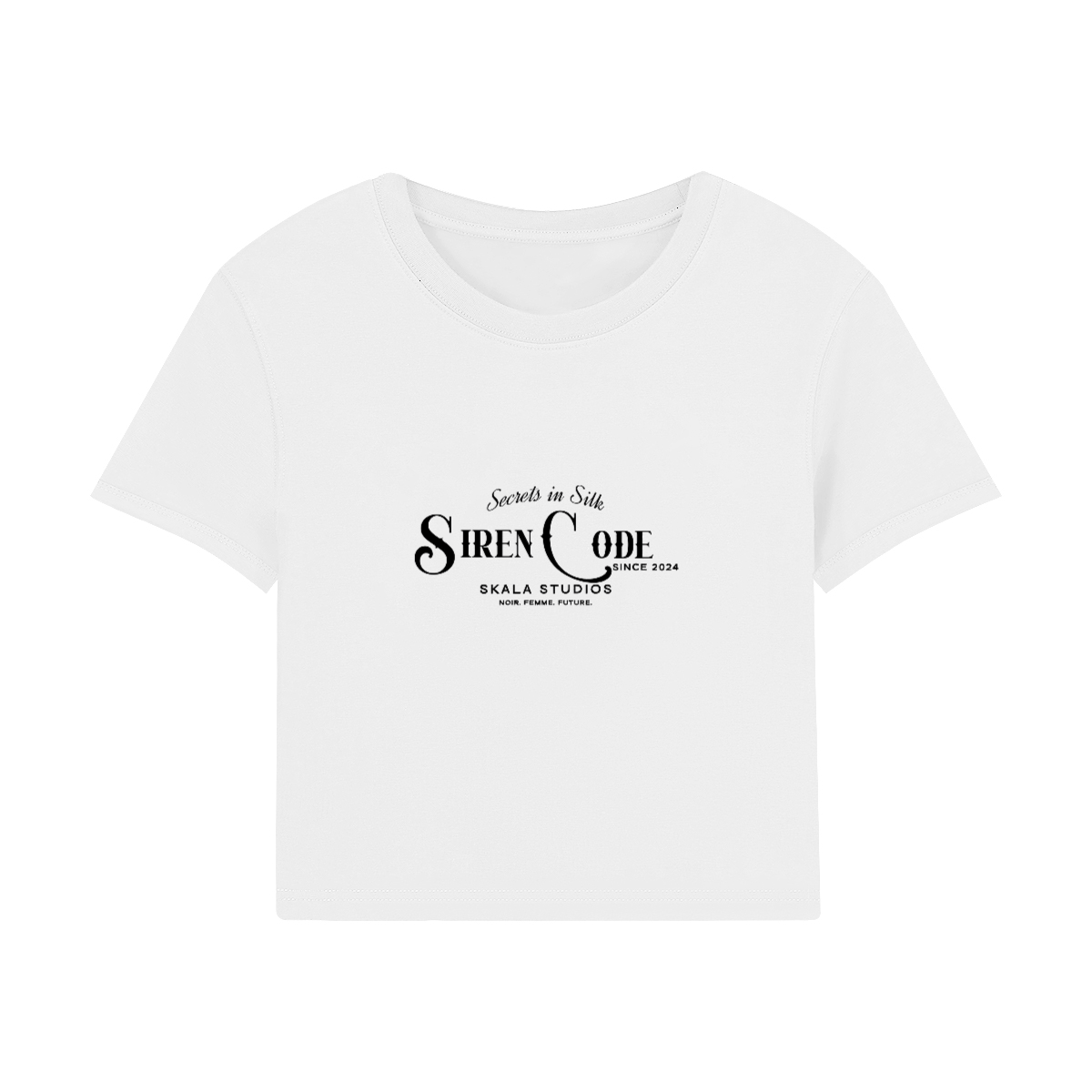 Siren Code Crop T-shirt - white/black