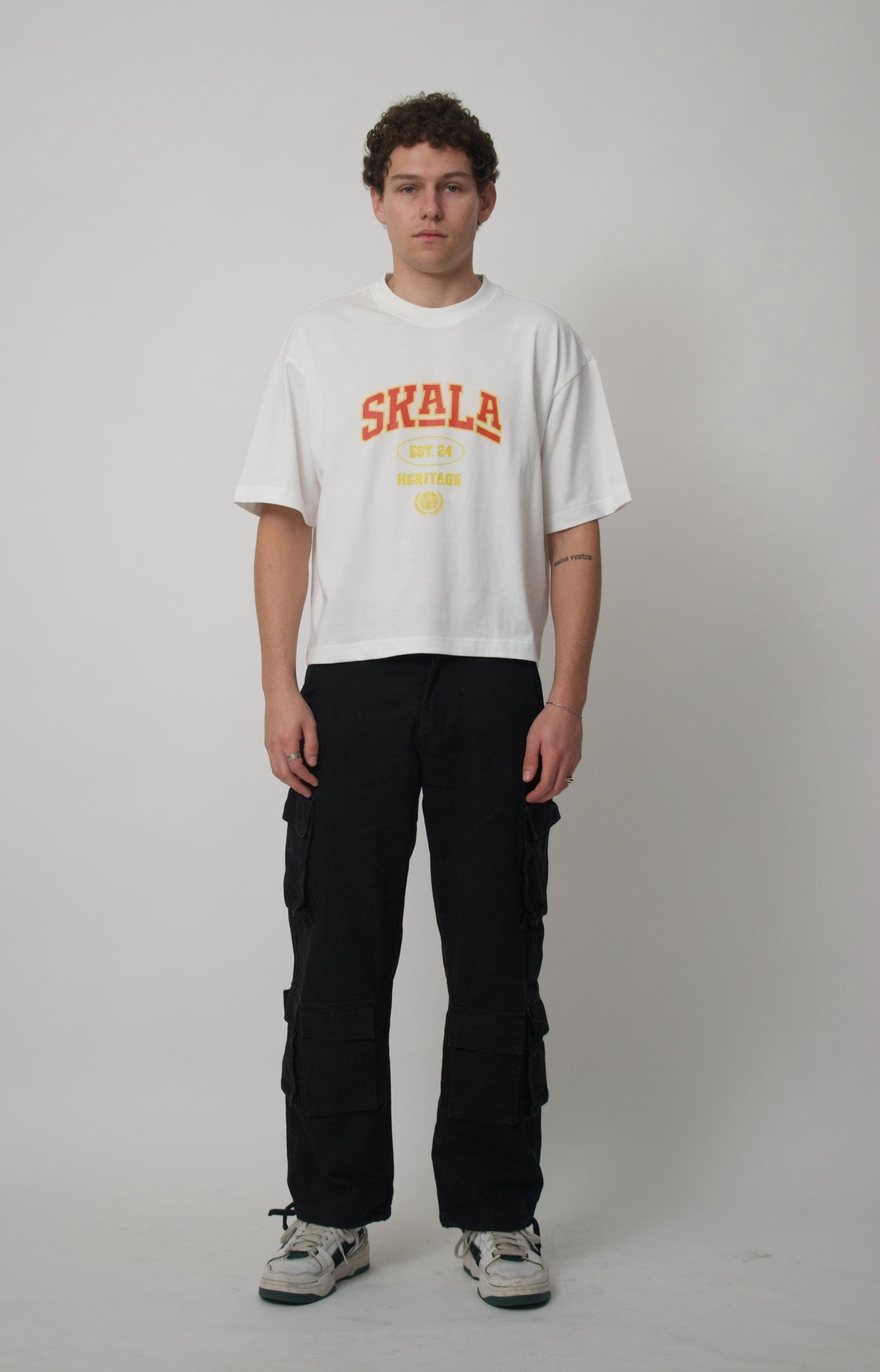 Varsity crop T-Shirt 250 GSM - White