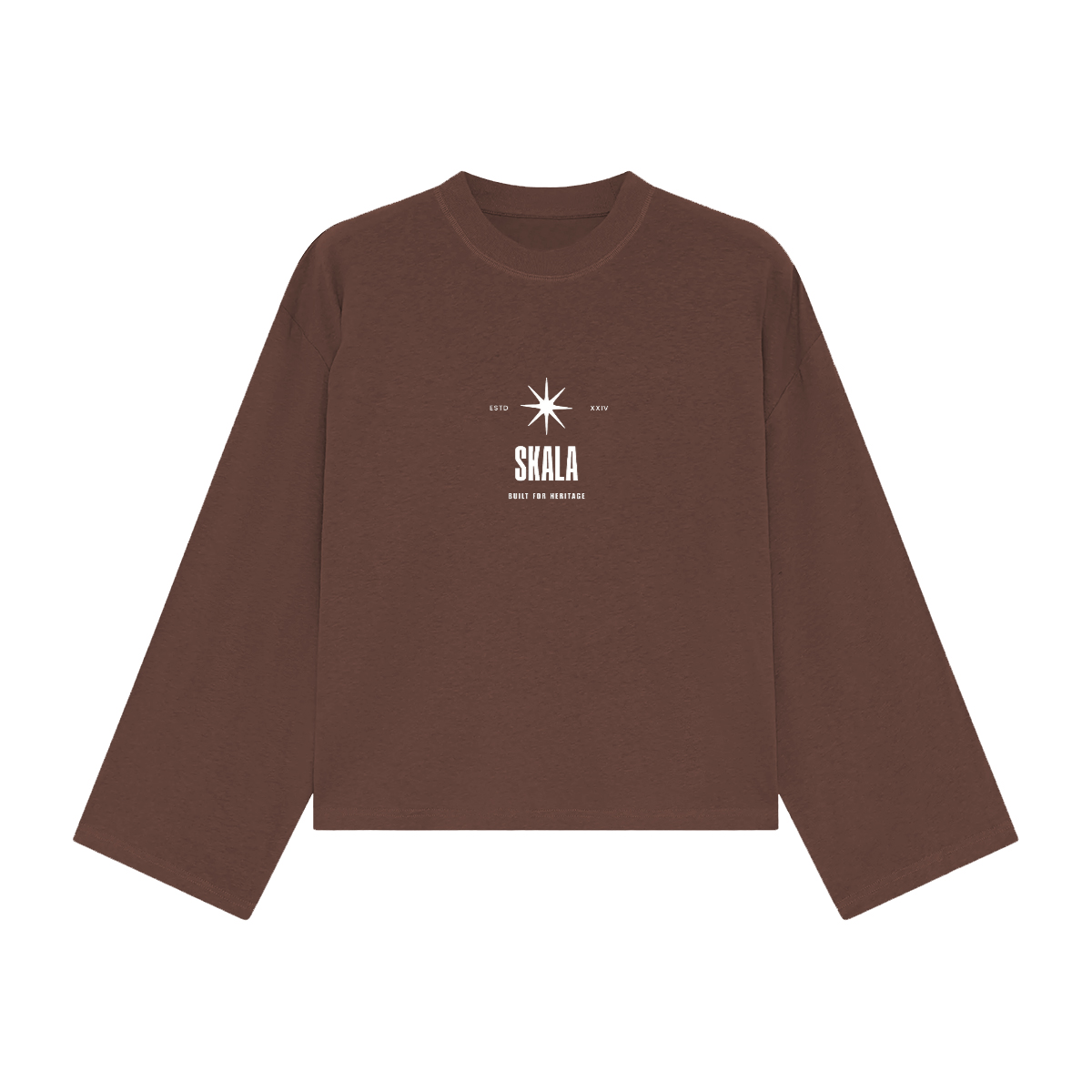 Atelier Long-Sleeve Cropped shirt 305 GSM - Chestnut Brown