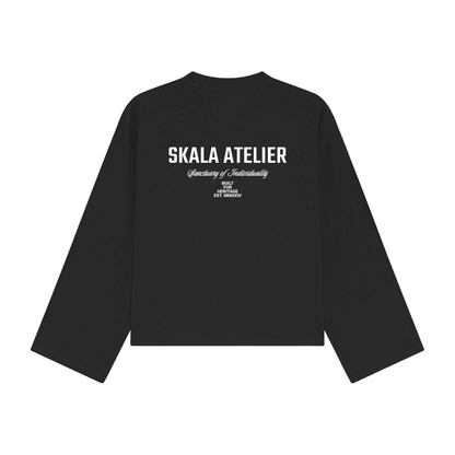 Atelier Long-Sleeve Cropped shirt 305 GSM – Black