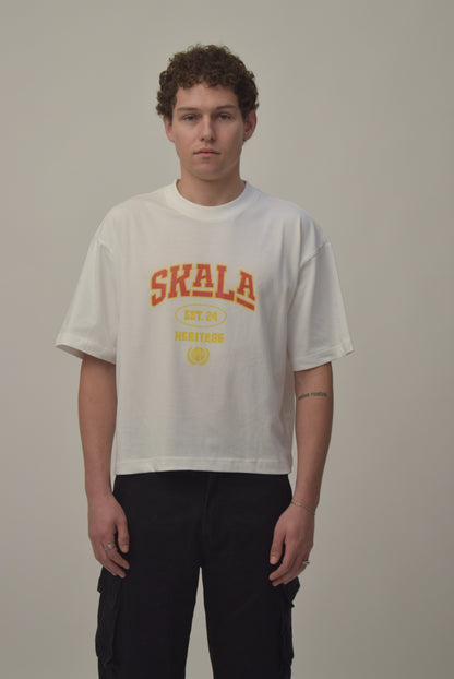 Varsity crop T-Shirt 250 GSM - White