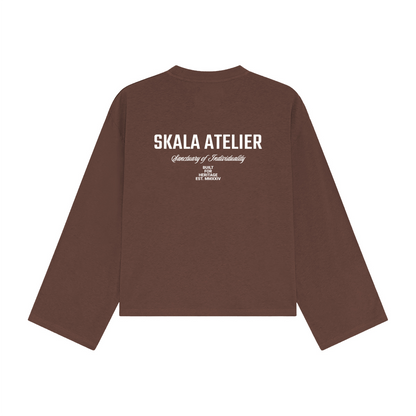 Atelier Long-Sleeve Cropped shirt 305 GSM - Chestnut Brown
