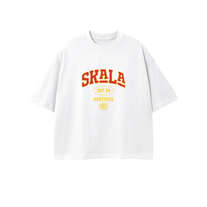 White Varsity Crop T-Shirt — Front