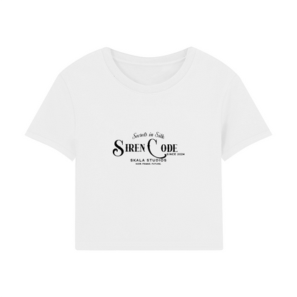 Siren Code Crop T-shirt - white/black