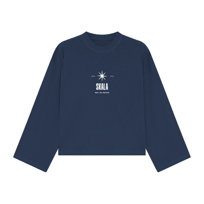 Atelier Long-Sleeve Cropped shirt 305 GSM - Midnight Navy